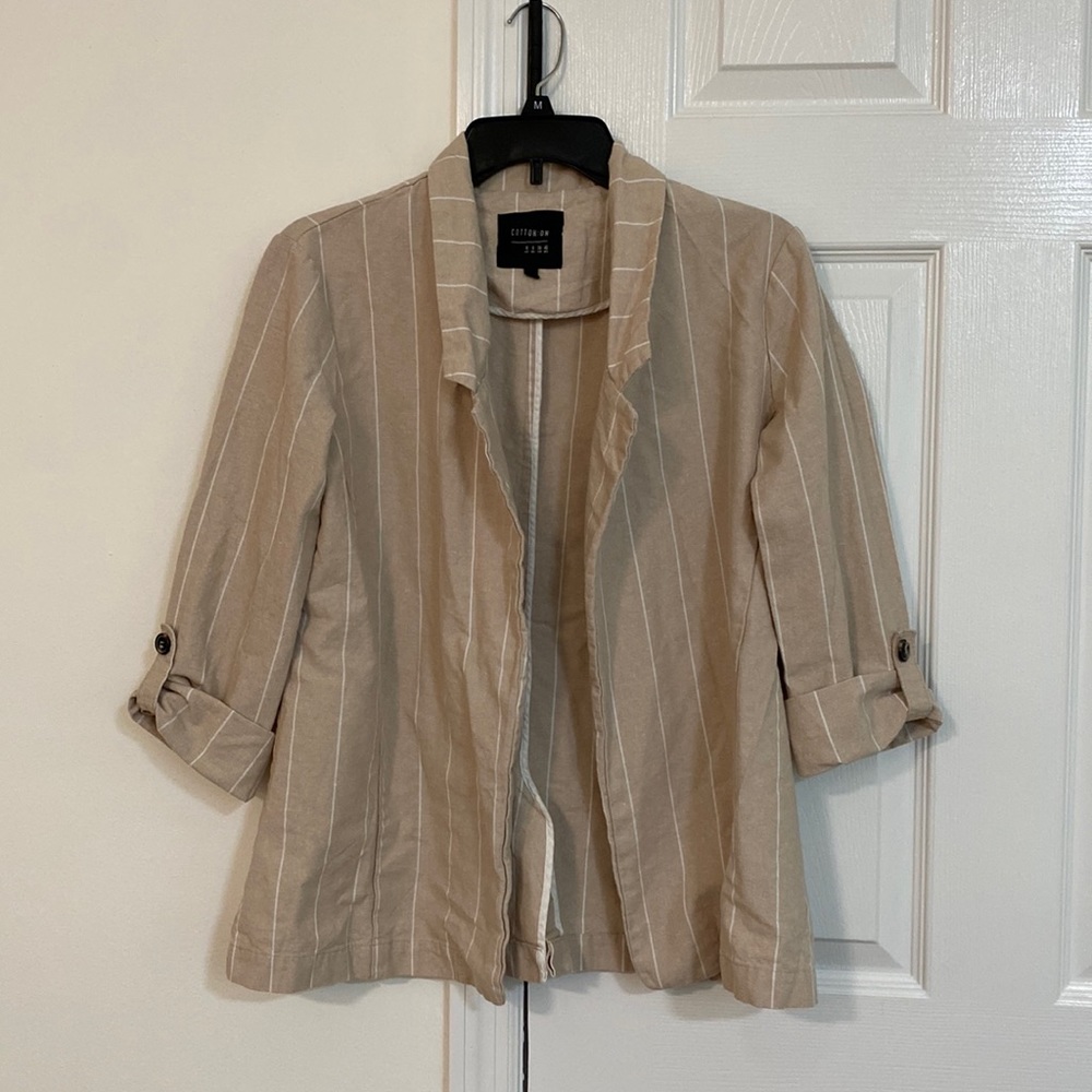 Cotton Pin Stripe Thin Blazer